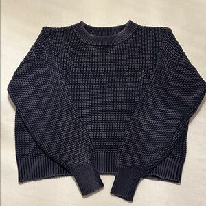 Old Navy 100% Heavy Cotton Navy Blue Crew Neck Sweater